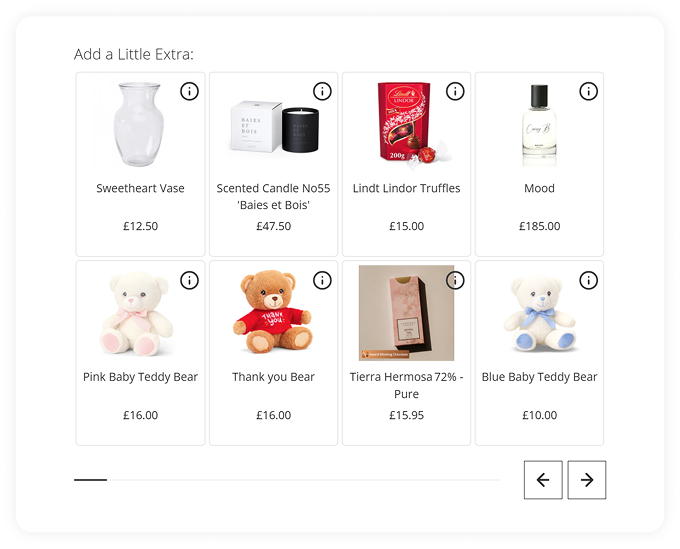 add-on options at checkout