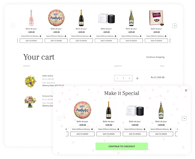 add-on options at checkout
