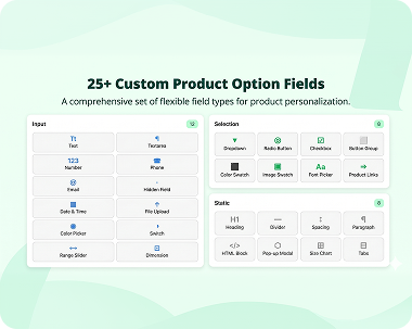 25+ custom product option fields