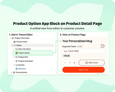 Interactive option set app blocks